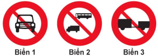 Hình câu 302 bộ 600 câu, Cục CSGT: Biển nào cấm xe ô tô tải