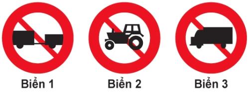 Hình câu 343 bộ 600 câu, Cục CSGT: Biển nào cấm máy kéo