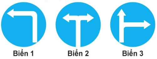 Hình câu 441 bộ 600 câu, Cục CSGT: Hướng đi phải theo: biển nào không cho rẽ phải