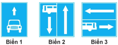 Hình câu 447 bộ 600 câu, Cục CSGT: Đường phía trước có làn dành cho ô tô khách