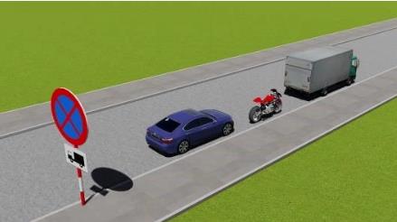 Hình câu 505: Trong trường hợp này xe nào đỗ vi phạm quy tắc giao thông?