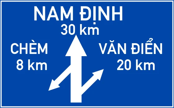 Biển I.414b chỉ hướng đường, hình màu theo QCVN 41:2024