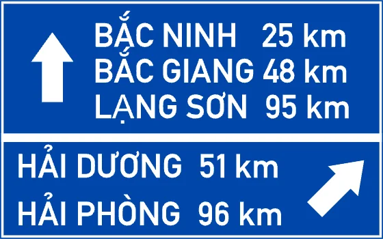 Biển I.414c chỉ hướng đường, hình màu theo QCVN 41:2024